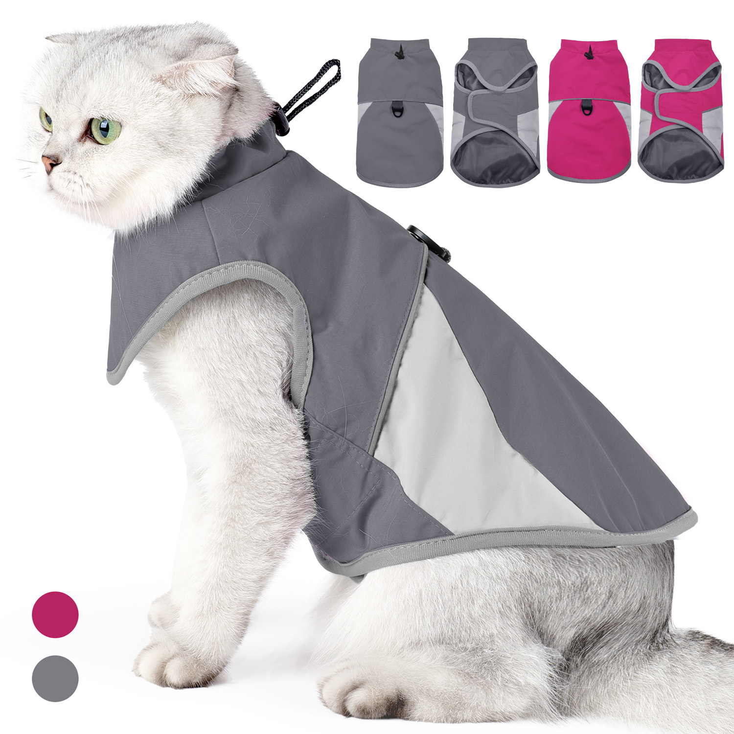 Outdoor Adventure Windbreaker - Reflective Cat Outdoor Windbreaker, Waterproof Nylon